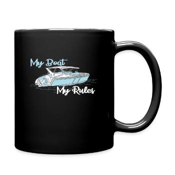 Motor boat My boat My rules English - Full Colour Mug - black - Right
