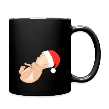 Noël grossesse enceinte ventre de bébé - Mug uni - noir - Droite