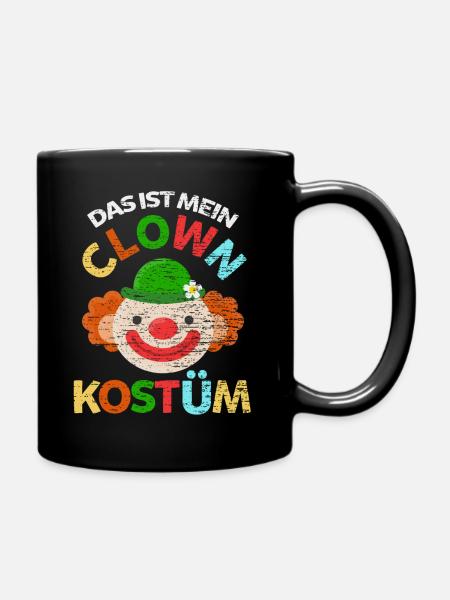 Clown Karneval Fasching Kostüm - Tasse einfarbig - Schwarz