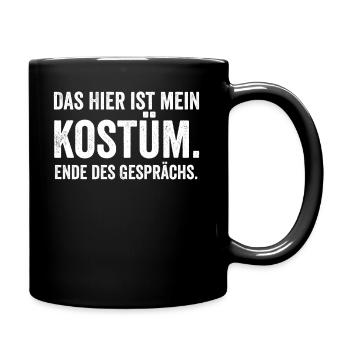 Fasching Karneval Kostüm Verkleidung - Tasse einfarbig - Schwarz - Rechts