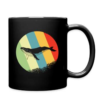 Cercle rétro et vintage de requin baleine - Mug uni - noir - Droite