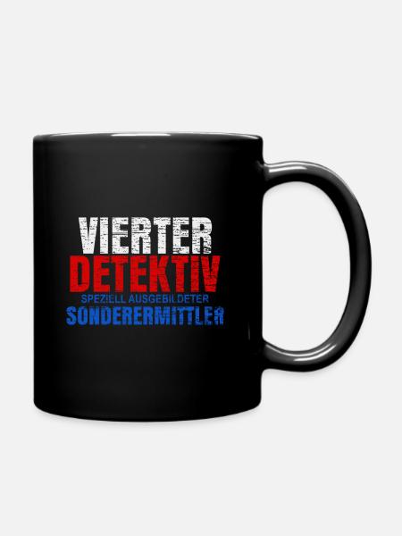 Vierter Detektiv Geschenk - Tasse einfarbig - Schwarz