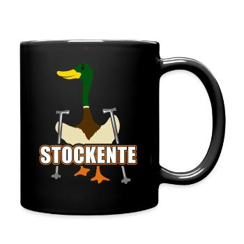 Stockente Lustiges Nordic Walking Design Ente - Tasse einfarbig - Schwarz - Rechts