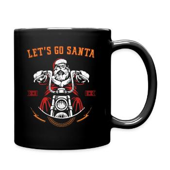 Biker Santa Claus I Weihnachtsmann auf Motorrad - Tasse einfarbig - Schwarz - Rechts