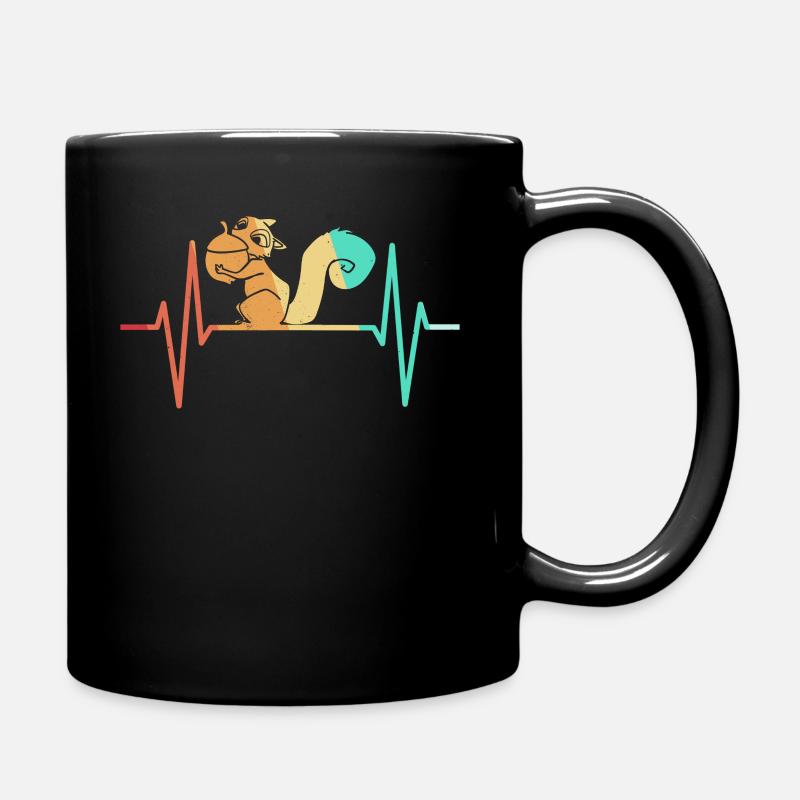 Eichhörnchen Streifenhörnchen Herzschlag - Tasse einfarbig - Schwarz