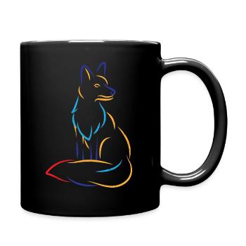 Renard renard forêt animaux silhouette - Mug uni - noir - Droite