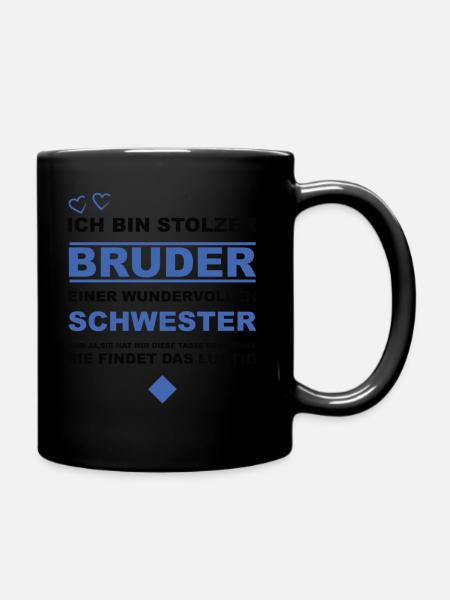 Stolzer Bruder - Tasse einfarbig - Schwarz