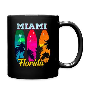 Miami Beach Vacation Retro Florida America Gift - Full Colour Mug - black - Right