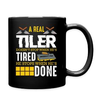 carrelage - Mug uni - noir - Droite