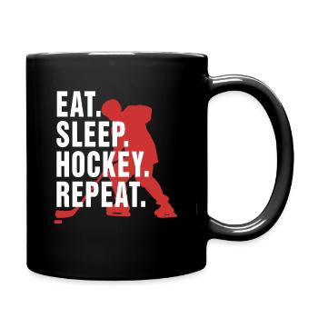 Mangez le hockey sur sommeil Répétez la conception des amateurs de hockey sur glace - Mug uni - noir - Droite
