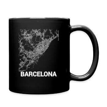 Barcelona city map and streets - Full Colour Mug - black - Right