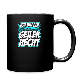 Ich Bin Ein Geiler Hecht Lustiges Männer Angler - Tasse einfarbig - Schwarz - Rechts
