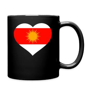 Ezidxan Herz auf der Brust Ezidi Flagge Yezidi - Tasse einfarbig - Schwarz - Rechts
