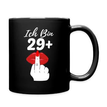 29+ Geburtstag Mittelfinger Lustig Geschenk - Tasse einfarbig - Schwarz - Rechts