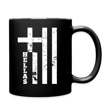 Griechenland Hellas Flagge - Tasse einfarbig - Schwarz - Rechts