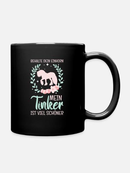 Irish Tinker Gypsy Cob Vanner Pferd Reiter Stall - Tasse einfarbig - Schwarz