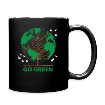 Go green Planet Earth Sustainability - Full Colour Mug - black - Right