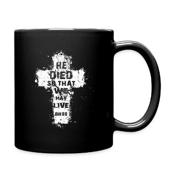 Jesus Croix Psaume Chrétien Conception - Mug uni - noir - Droite