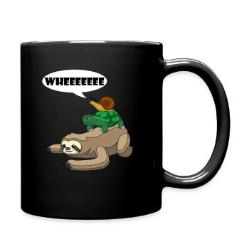Sloth Turtle Snail Funny Sloth Cute Sloth Lover - Full Colour Mug - black - Right