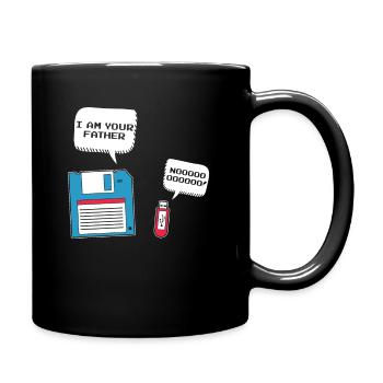 I Am Your Father Lustiger USB Floppy Disk Spruch - Tasse einfarbig - Schwarz - Rechts