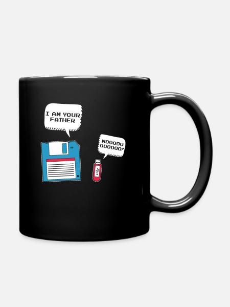I Am Your Father Lustiger USB Floppy Disk Spruch - Tasse einfarbig - Schwarz