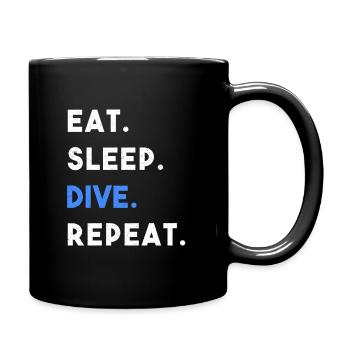 EAT SLEEP DIVE REPEAT - Mug uni - noir - Droite