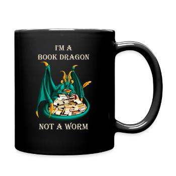 I'm A Book Dragon Not A Worm Shirt Bookworm Book L - Full Colour Mug - black - Right