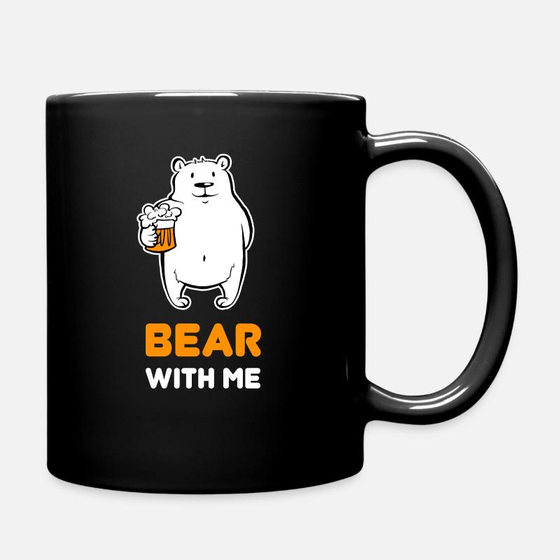 Bear With Me Shirt Beer Drinking Party Craft Brew - Full Colour Mug - black