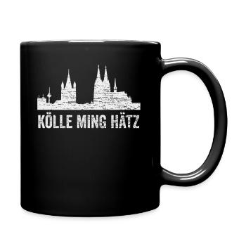 Köln Skyline - Tasse einfarbig - Schwarz - Rechts