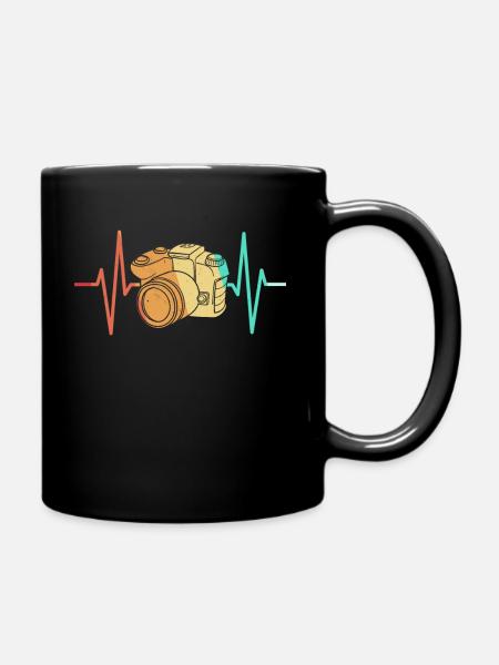 Fotografie Fotograf Kamera Herzschlag - Tasse einfarbig - Schwarz