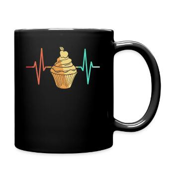 Cupcake Muffin gâteau gâteau pouls ECG - Mug uni - noir - Droite