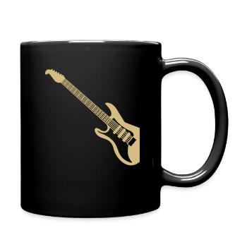 E-Gitarre Musik Gitarre im Anschlag Linkshaender - Tasse einfarbig - Schwarz - Rechts