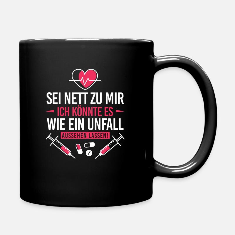 Krankenschwester Altenpfleger Arzthelferin - Tasse einfarbig - Schwarz