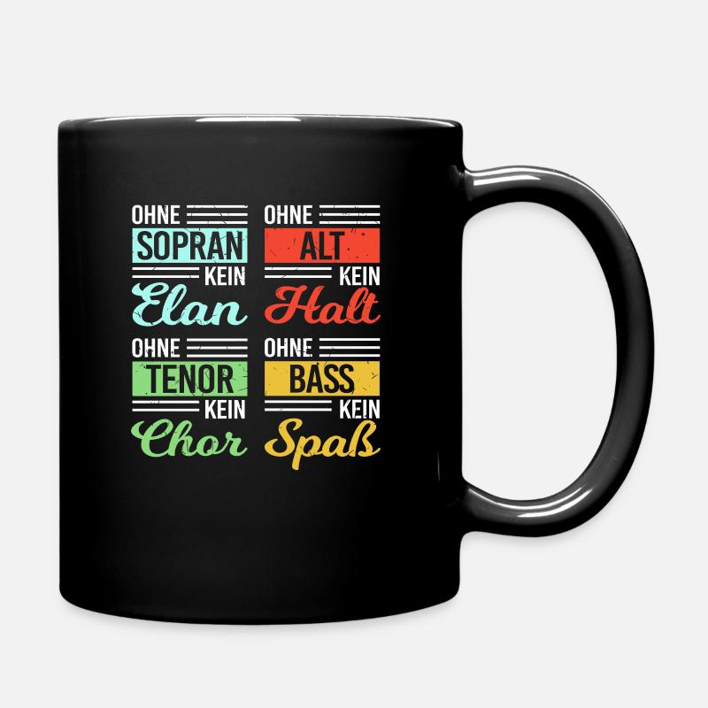 Sopran Alt Tenor Bass Chor Chorprobe Singen - Tasse einfarbig - Schwarz