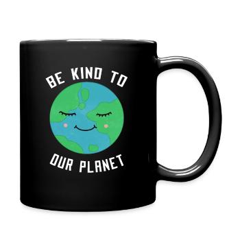 Soyez gentil avec notre planète en disant que le climat de l'amour de la terre - Mug uni - noir - Droite