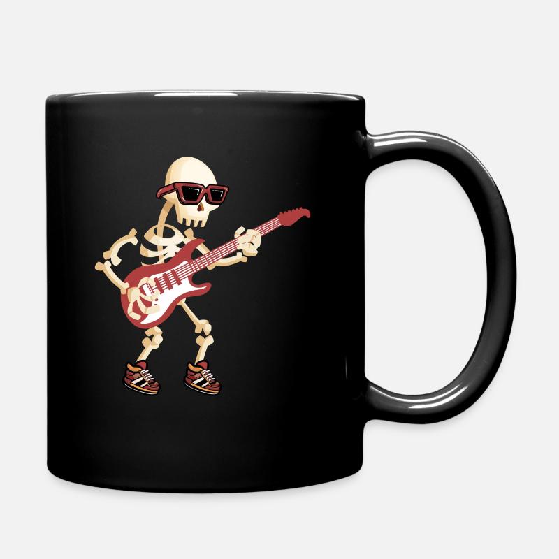 Gitarrist Skelett E-Gitarre Gitarrenspieler - Tasse einfarbig - Schwarz