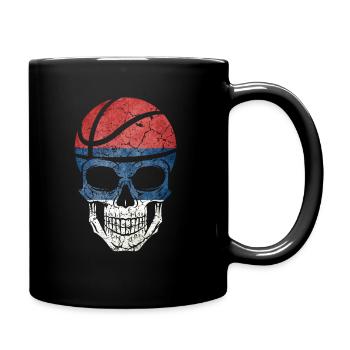 Basketball Serbia skull and crossbones - Full Colour Mug - black - Right