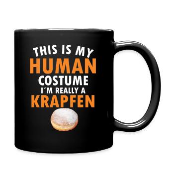 Krapfen Kostüm - Faschingskrapfen Human Costume - Tasse einfarbig - Schwarz - Rechts