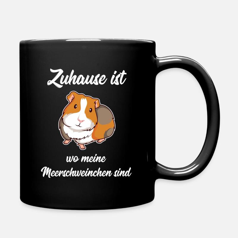 Zuhause ist wo meine Meerschweinchen sind Geschenk - Tasse einfarbig - Schwarz