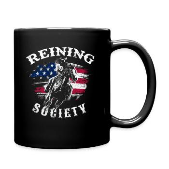 reining society - Tasse einfarbig - Schwarz - Rechts