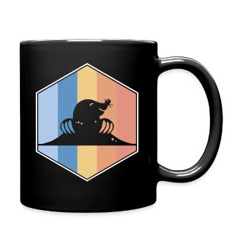Mole retro and vintage hexagon - Full Colour Mug - black - Right