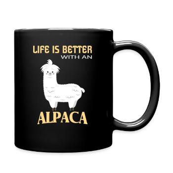 Alpagas, la vie est meilleure avec un alpaga - Mug uni - noir - Droite