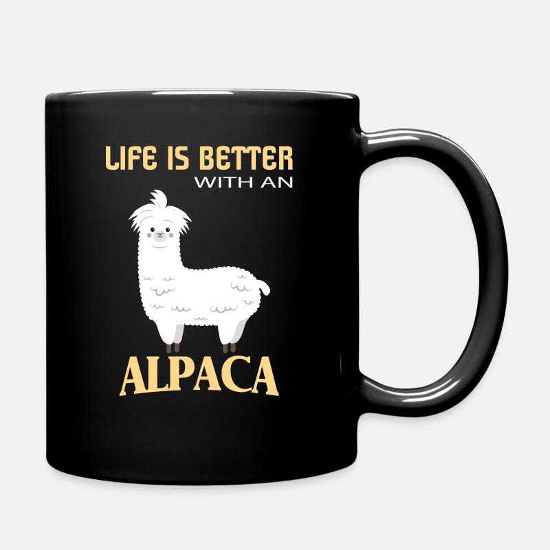 Alpacas, Life is better with an alpaca - Tasse einfarbig - Schwarz
