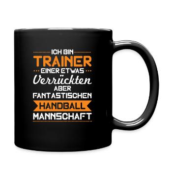 Handball Trainer Coach Handballer Sport Geschenk - Tasse einfarbig - Schwarz - Rechts