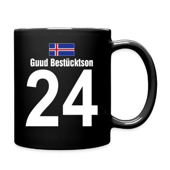 Lustiges Vatertag Island Sauf Trikot Mallorca Fußb - Tasse einfarbig - Schwarz - Rechts