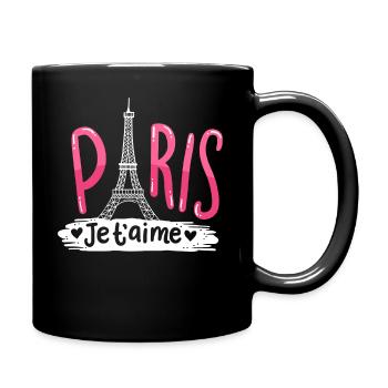 Pariser Eiffelturm - Tasse einfarbig - Schwarz - Rechts