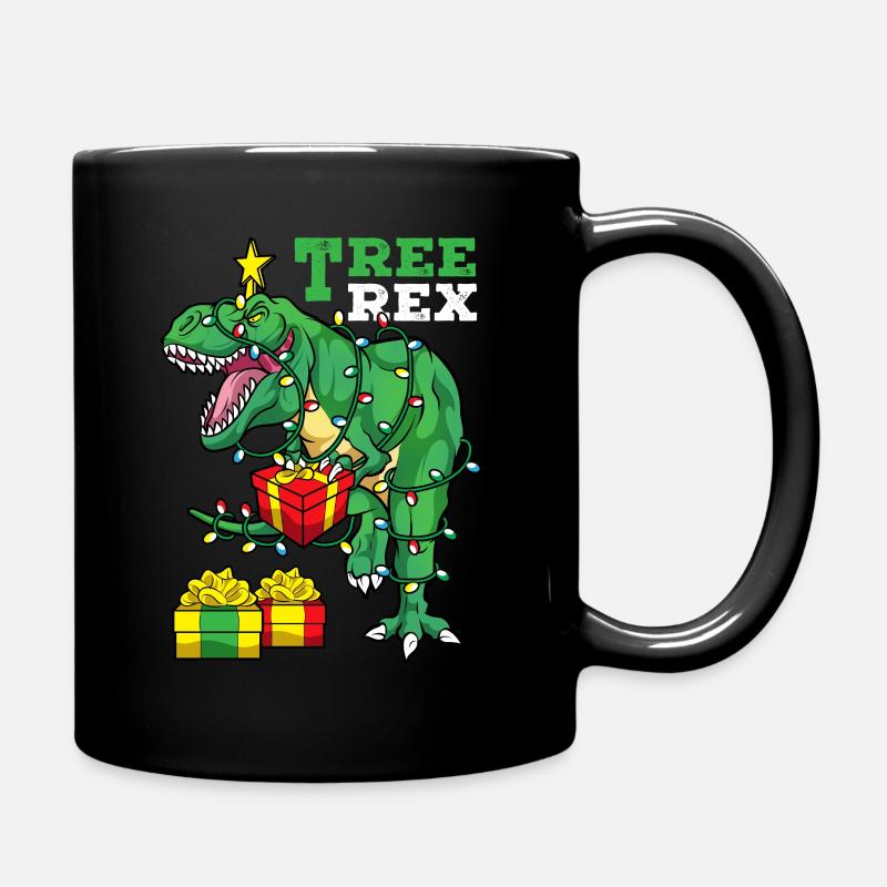 Weihnachten T-Rex - Tasse einfarbig - Schwarz