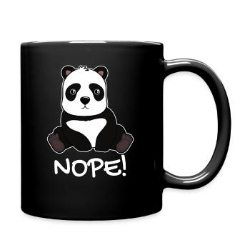 nope! panda lazy cute animal gift - Full Colour Mug - black - Right