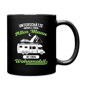 Wohnmobil Camping - Tasse einfarbig - Schwarz - Rechts