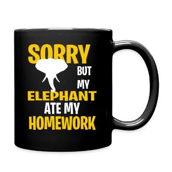 Funny Elephant Present Idea - Ensfarvet krus - sort - Højre